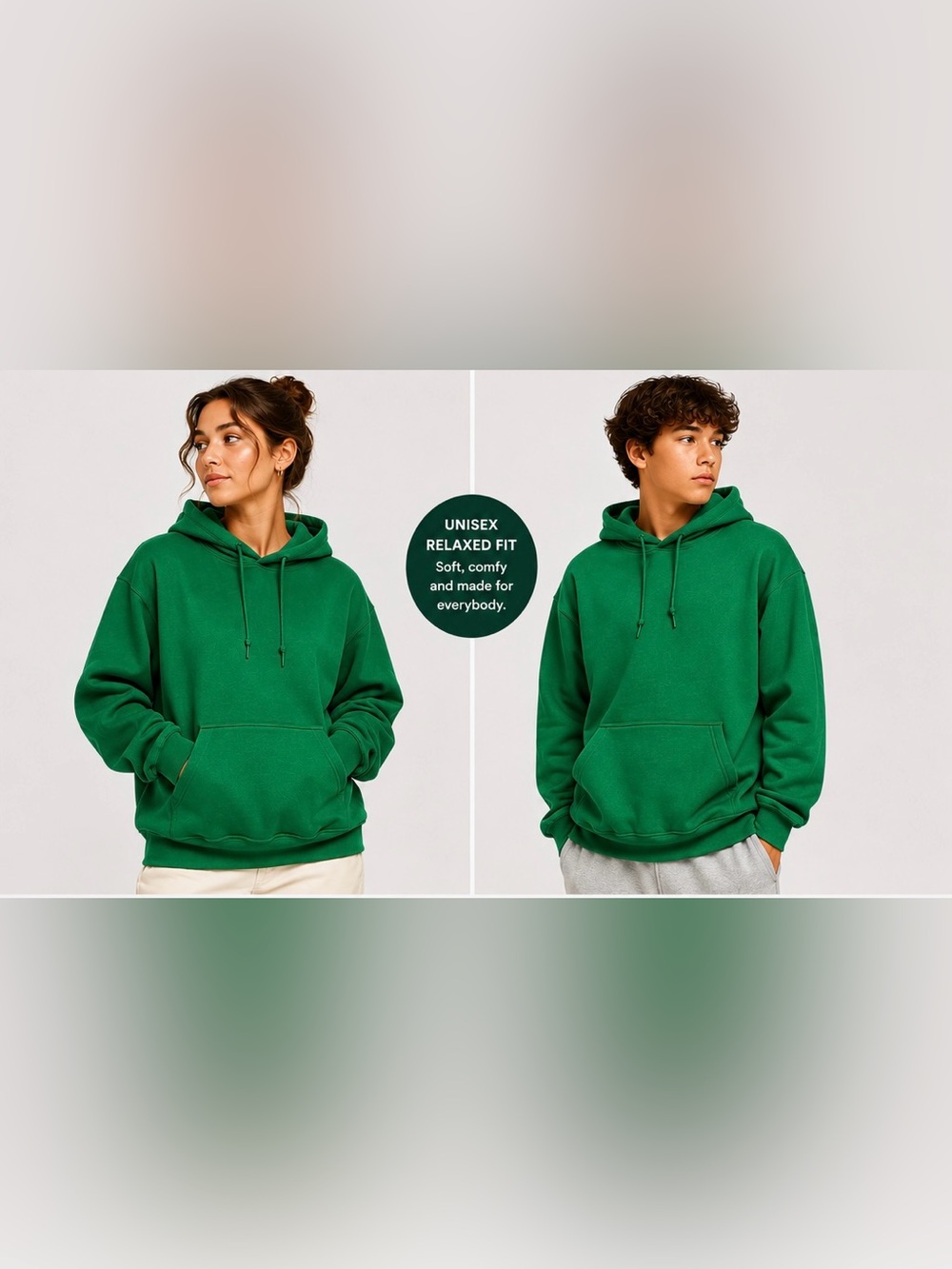 Unbranded Unisex Green Relaxed-Fit Hoodie